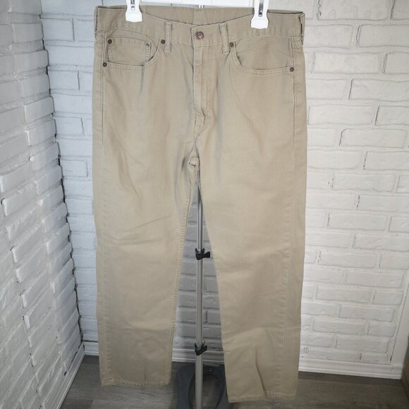 Levi's 505 Men's Size 36/32 Tan Straight Leg Zipper & Button Closure Jeans - Picture 2 of 13